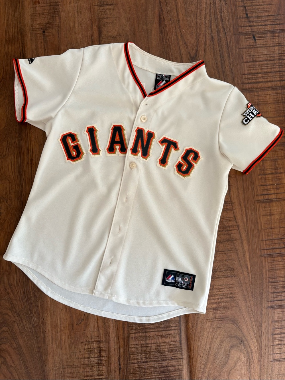 Giants Women’s “Buster Posey” Baseball Jersey with Black and Orange Trim